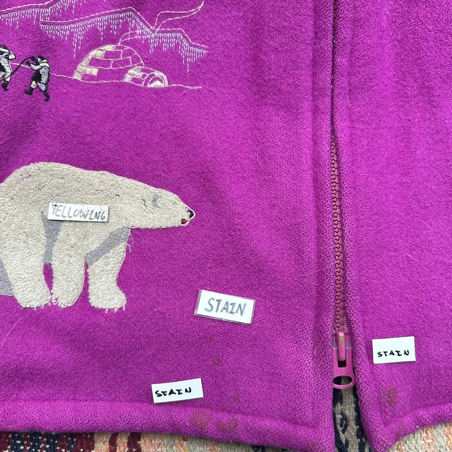 Vintage Northern Sun Purple Parka with Polar Bear Design