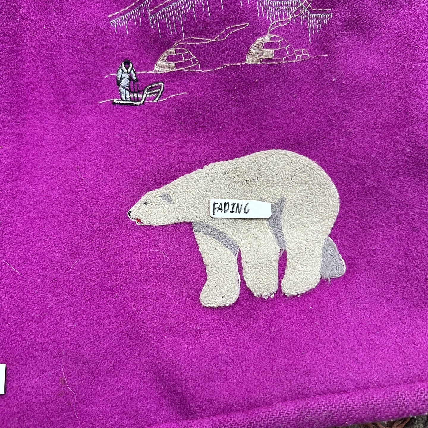 Vintage Northern Sun Purple Parka with Polar Bear Design