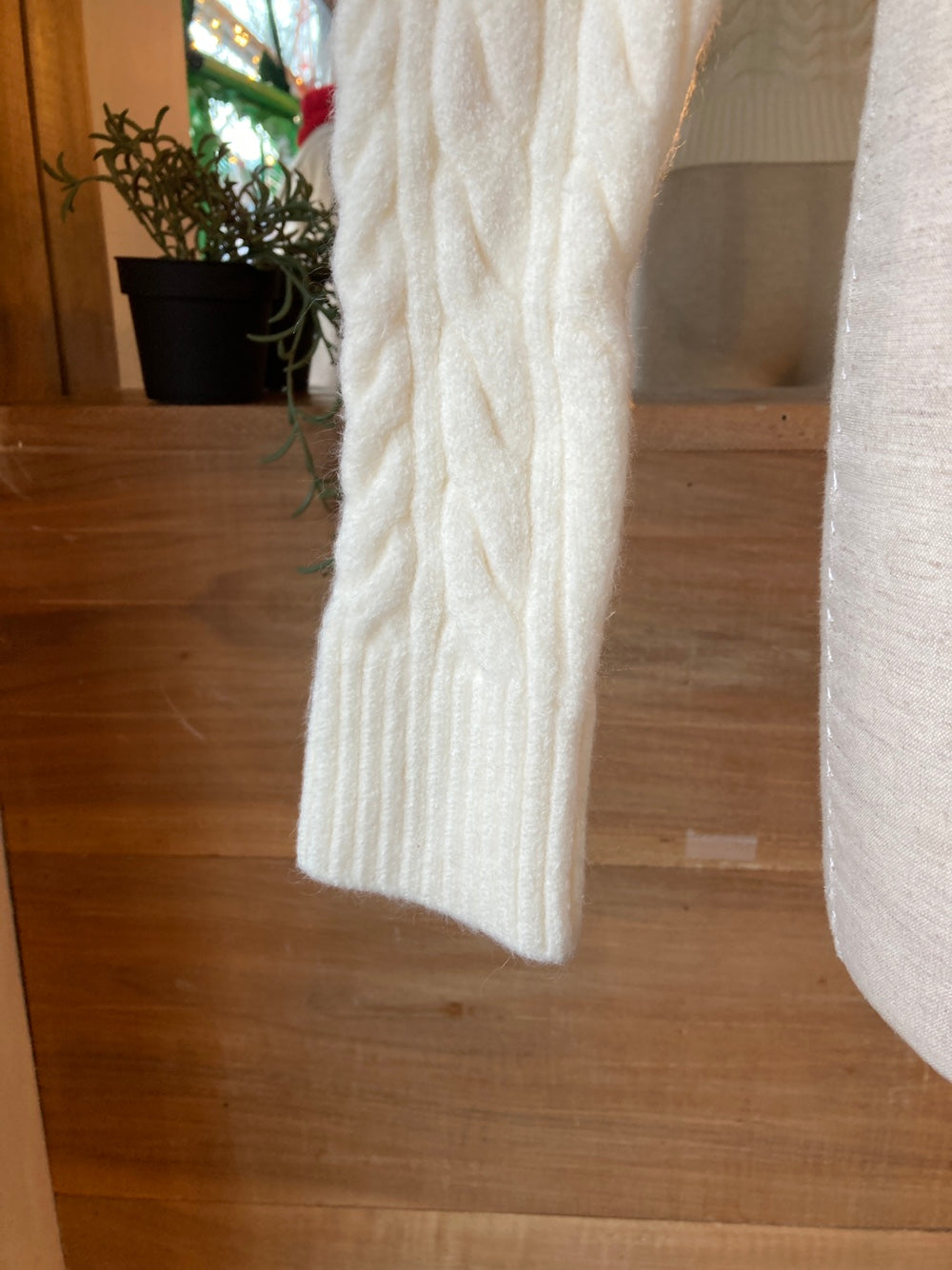 Fur Trim Knit Zip Up Hoodie