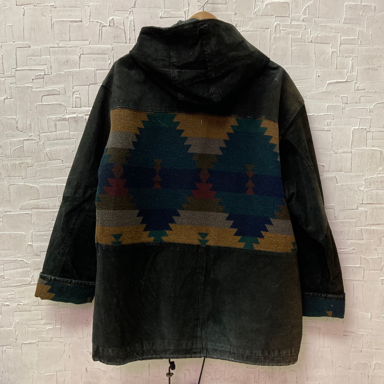 Vintage G4000 Leather Jacket with Knit Panel