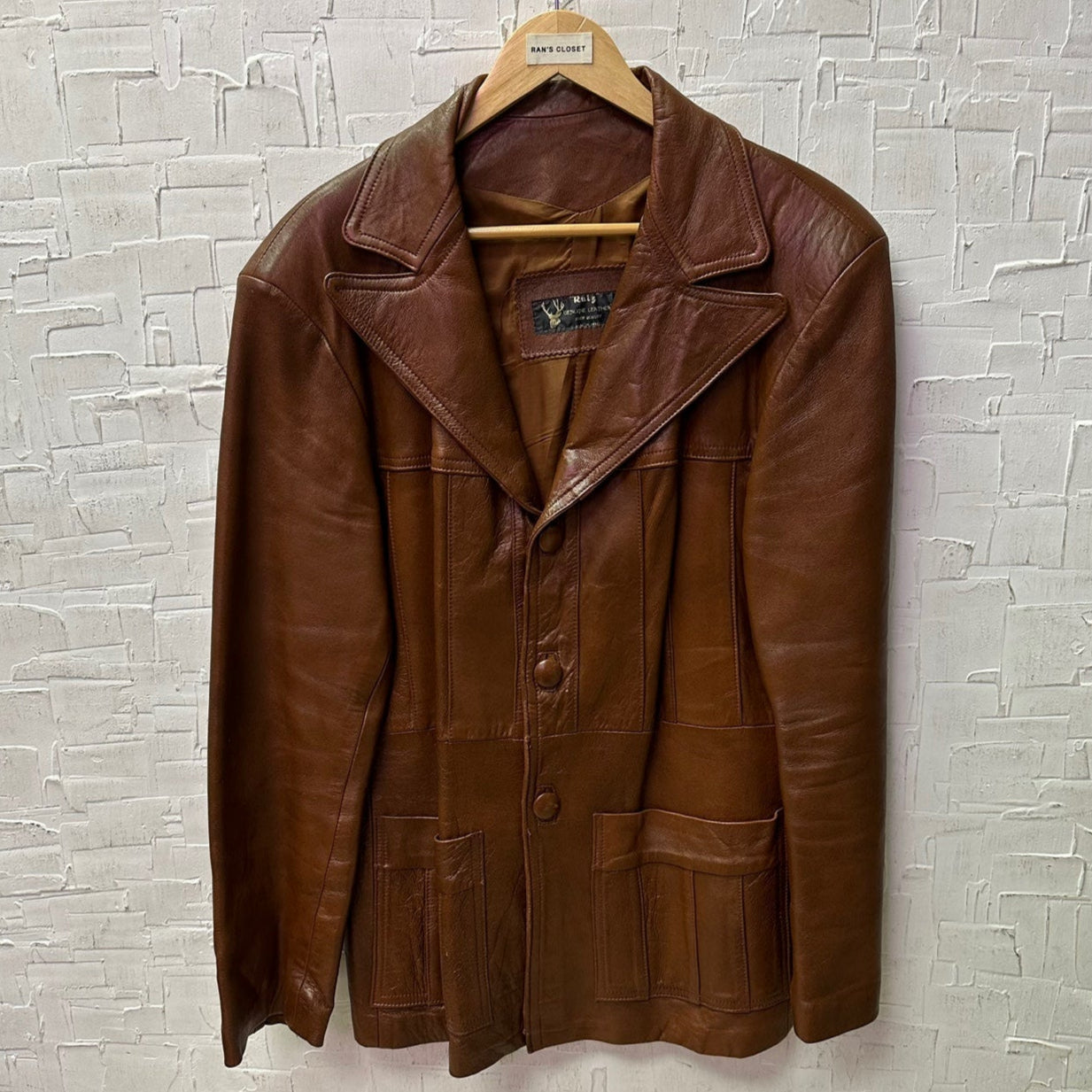 Vintage Ruiz Made in Mexico Brown Leather Blazer