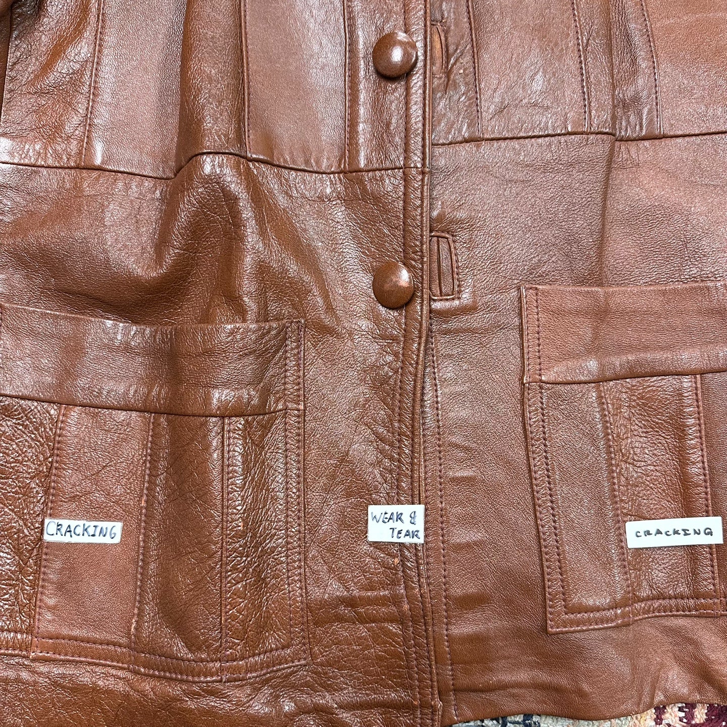 Vintage Ruiz Made in Mexico Brown Leather Blazer