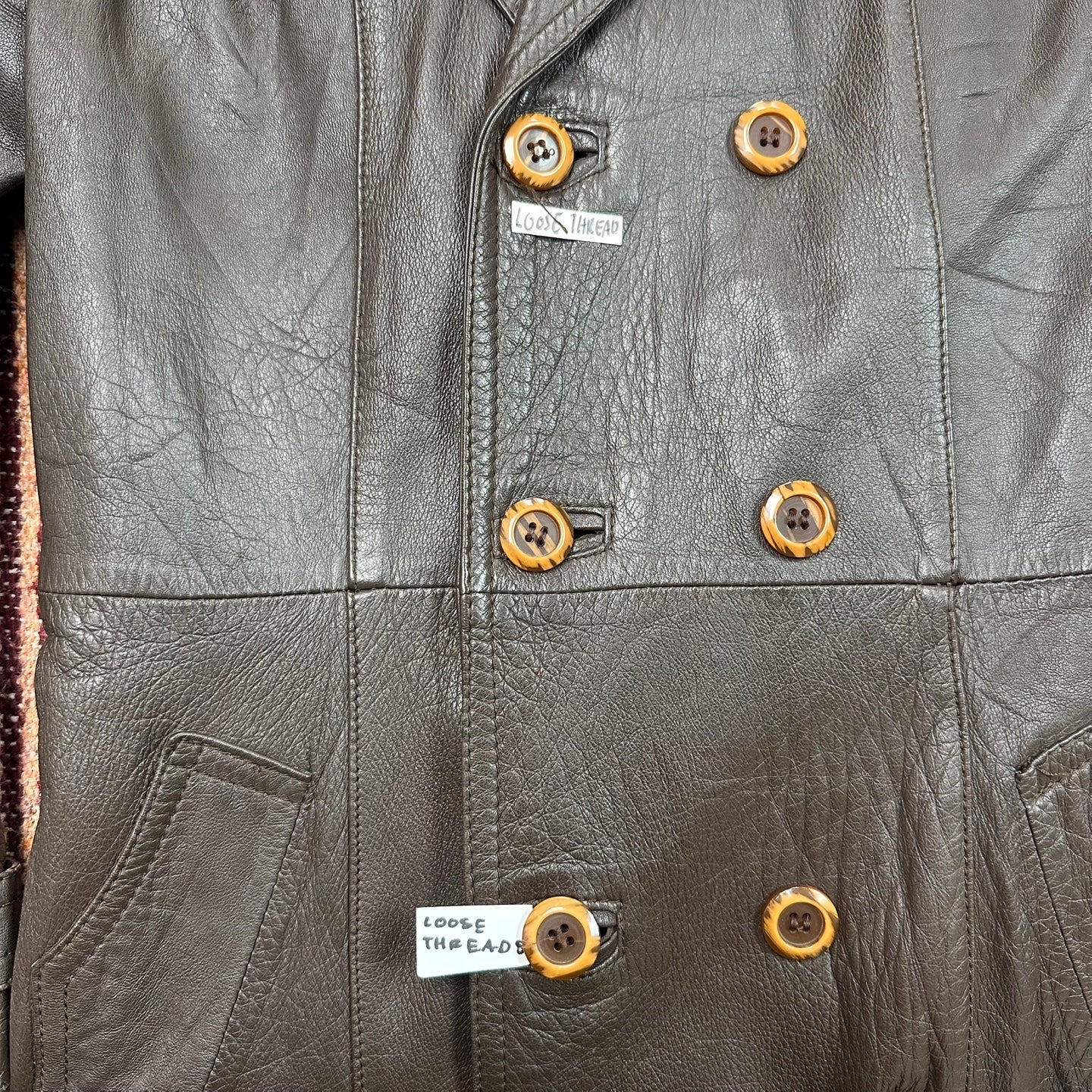 Vintage Tannery Row Long Brown Leather Coat