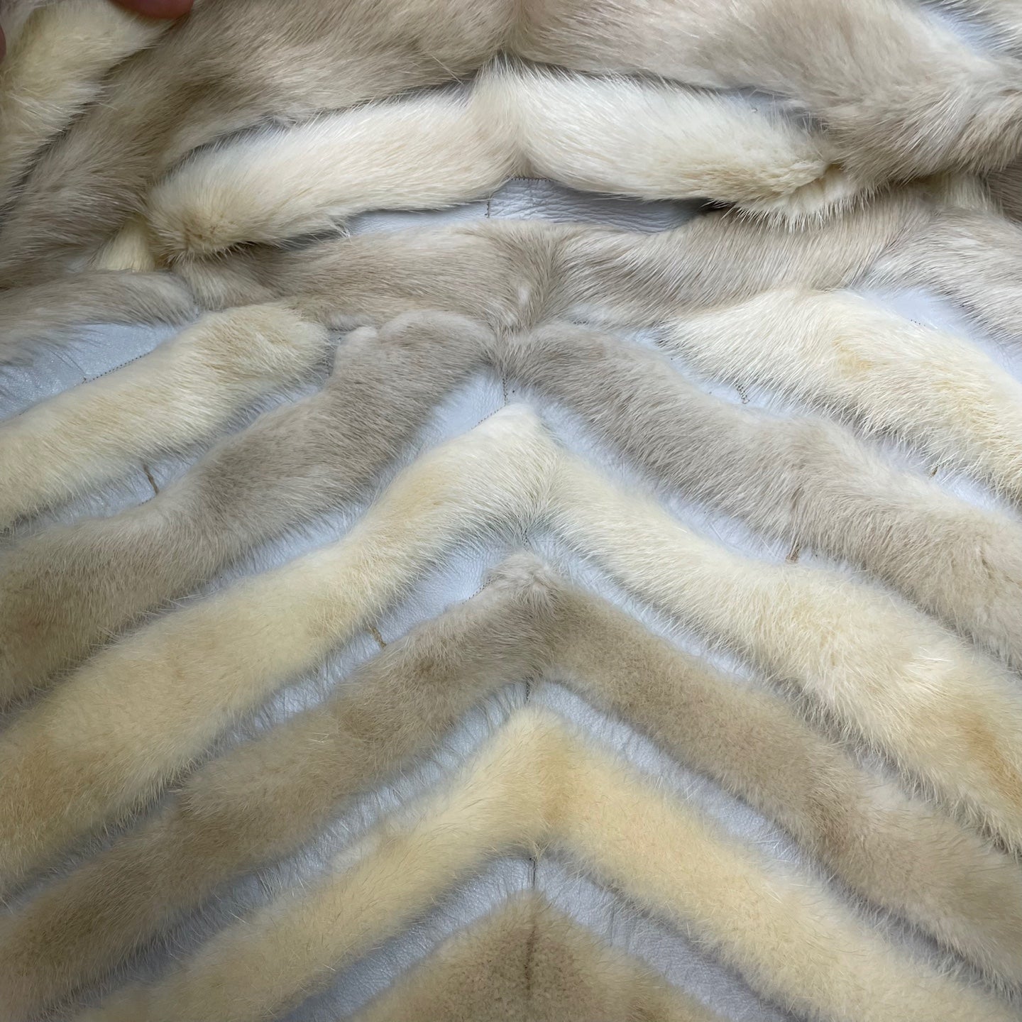 Vintage Ivory Fur Coat with Large Collar