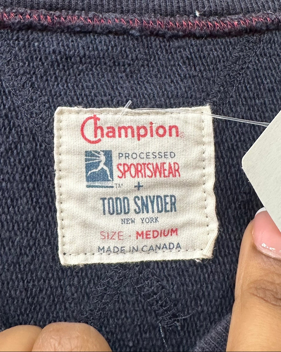 Vintage Champion and Todd Snyder Letter Logo Navy Sweatshirt