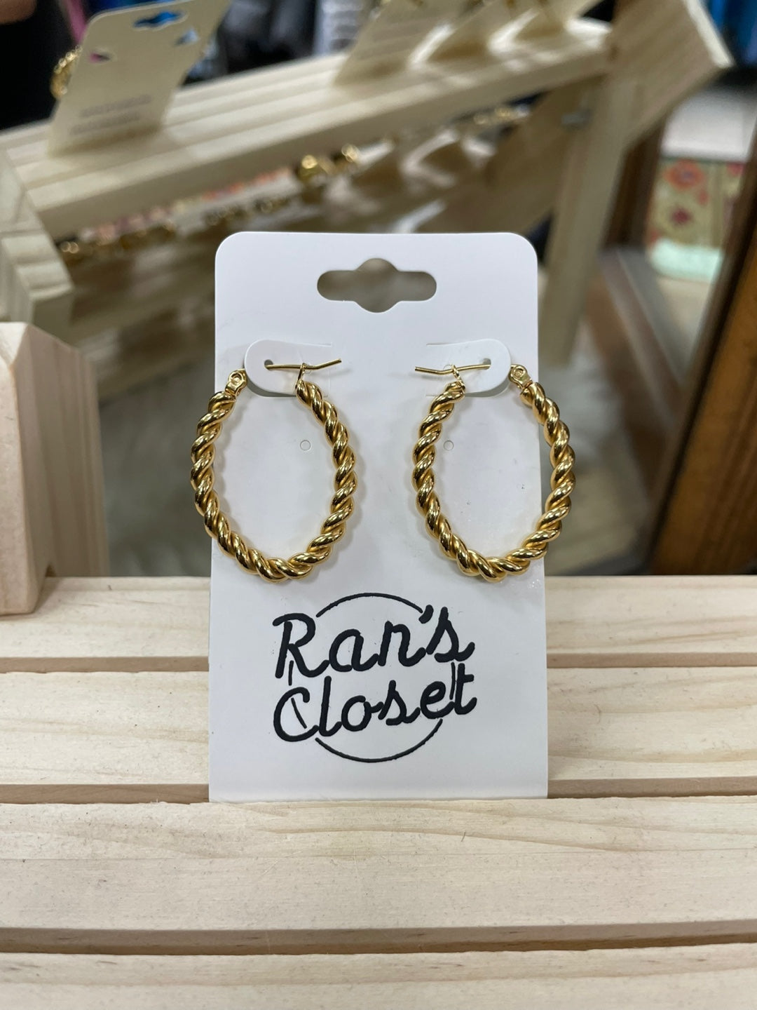 Oval Spiral Gold Hoops