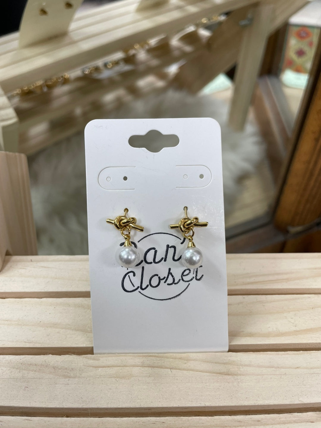 Gold Hoop Pearl Earrings