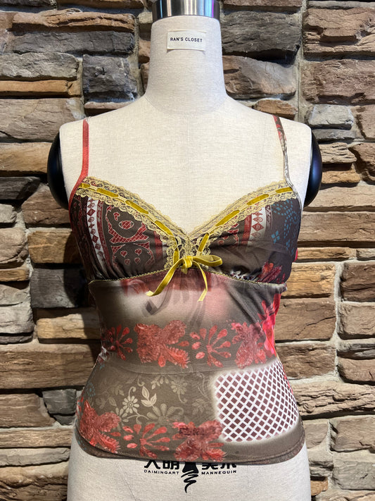 Sheer Patterned Tank Top