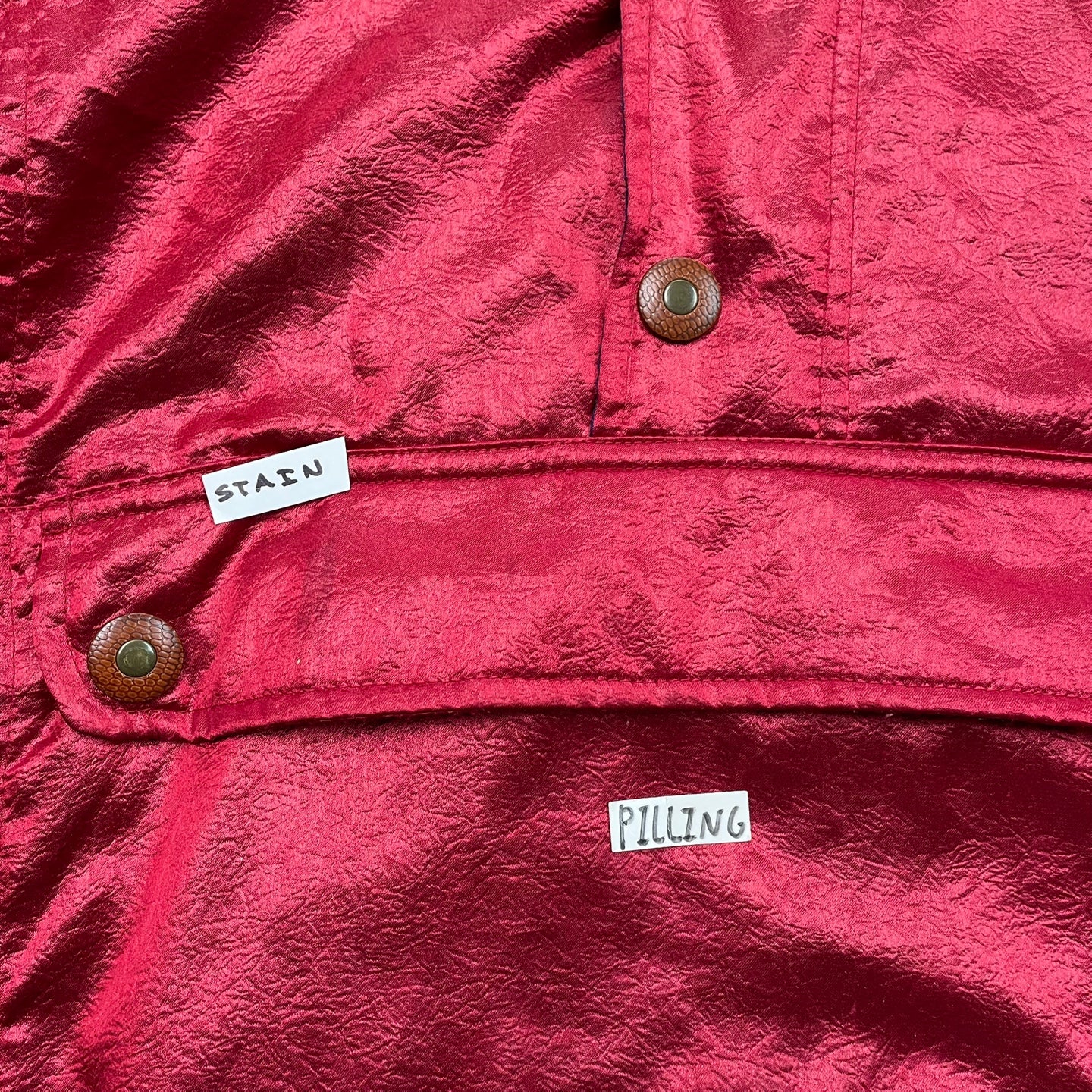 Vintage Ellesse Quarter Zip Red Satin Like Jacket