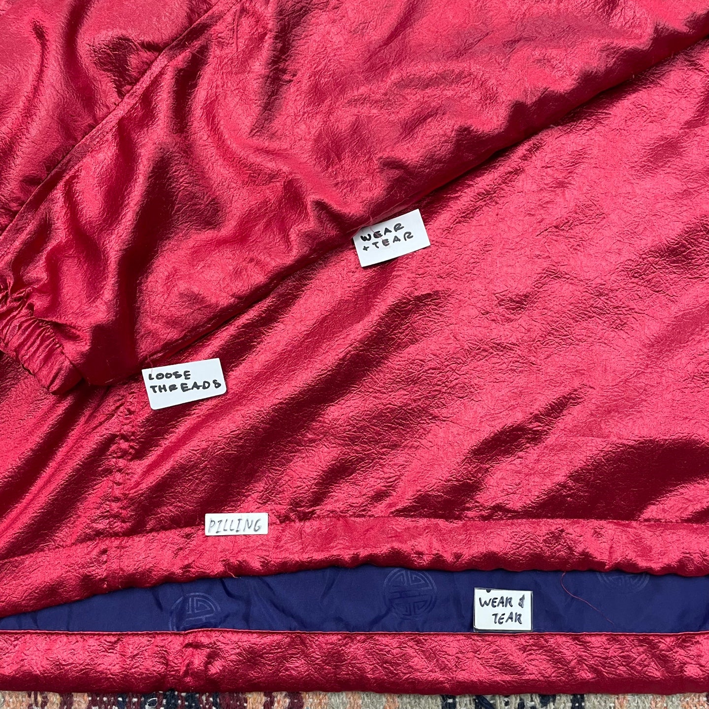Vintage Ellesse Quarter Zip Red Satin Like Jacket