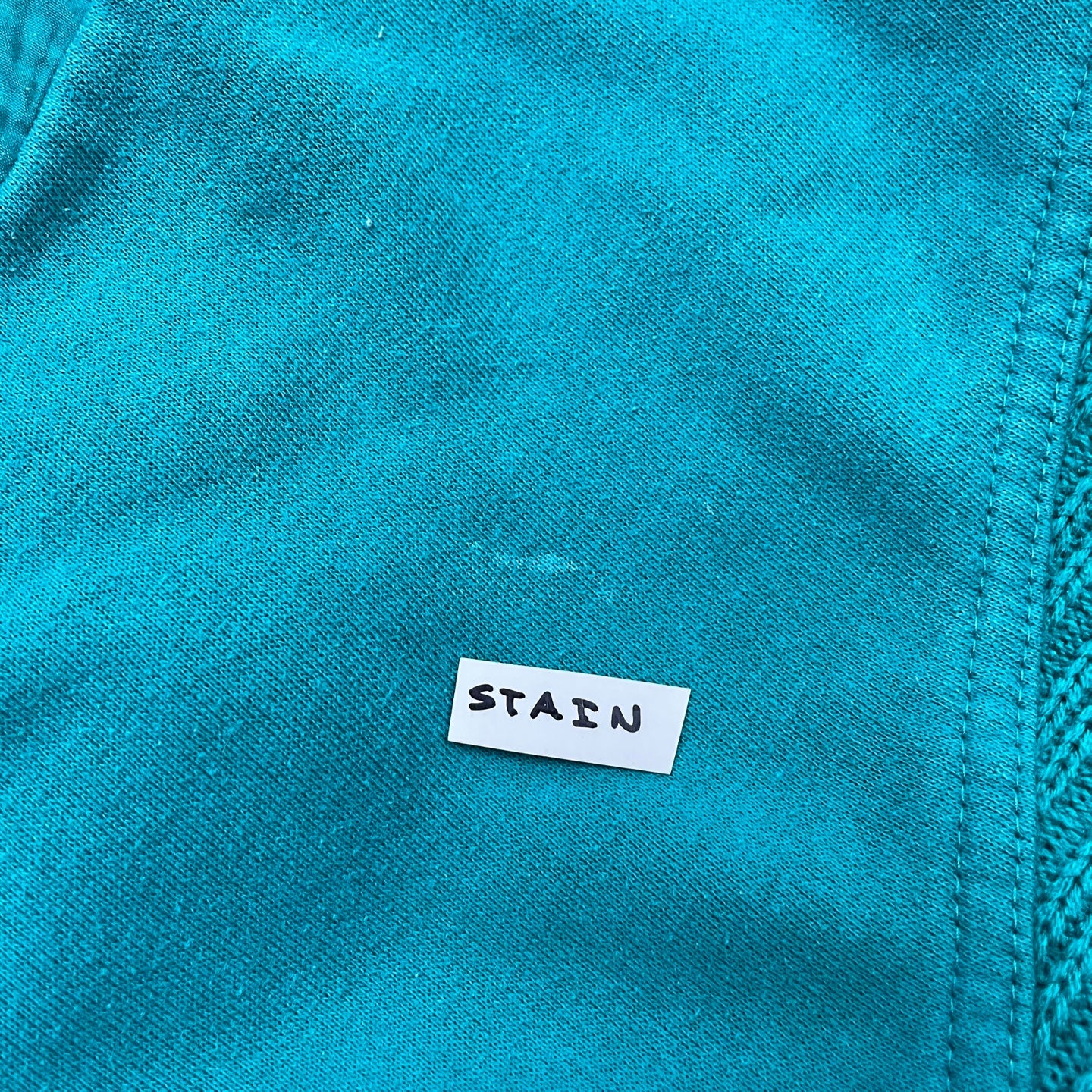 Vintage Teal Collared Sweatshirt With Knit Paneling
