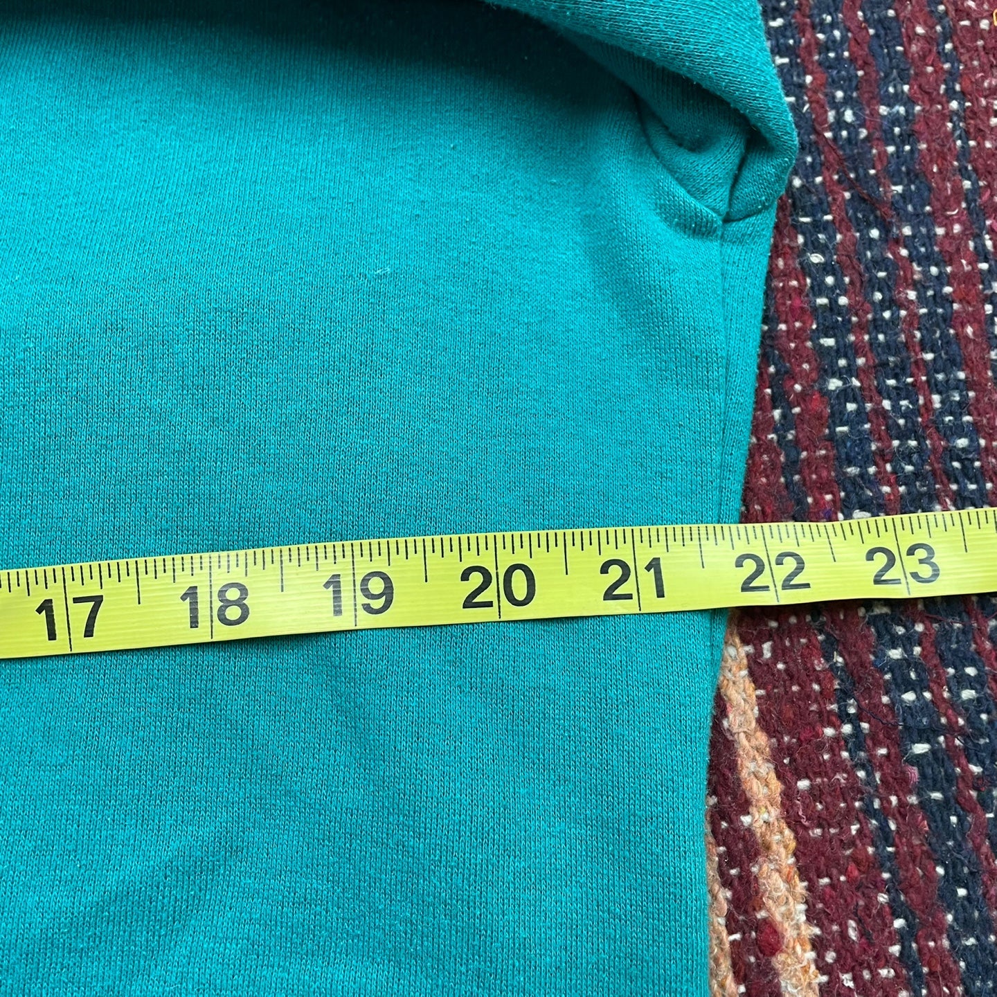 Vintage Teal Collared Sweatshirt With Knit Paneling