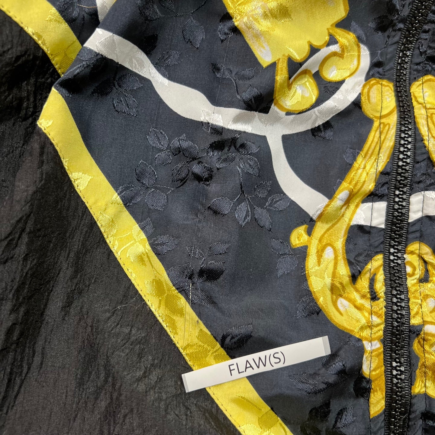 Vintage Ornate Black and Yellow Windbreaker