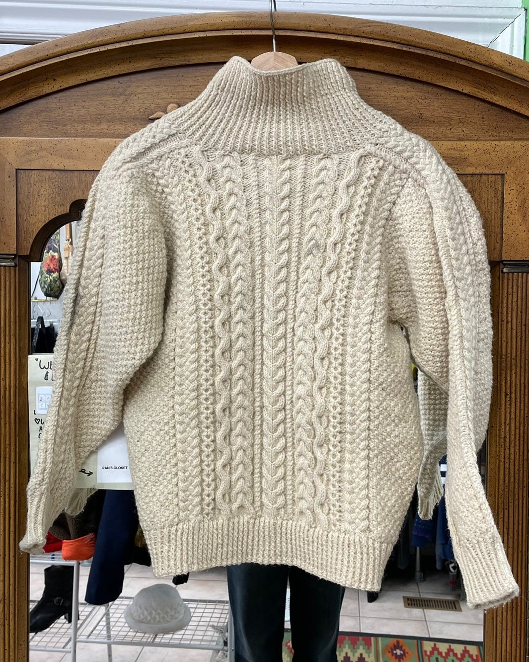 Vintage Thick Cable Knit Cardigan Sweater