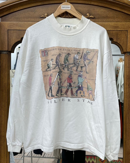 Vintage "Evolution of Skiing" Graphic Long Sleeve Shirt