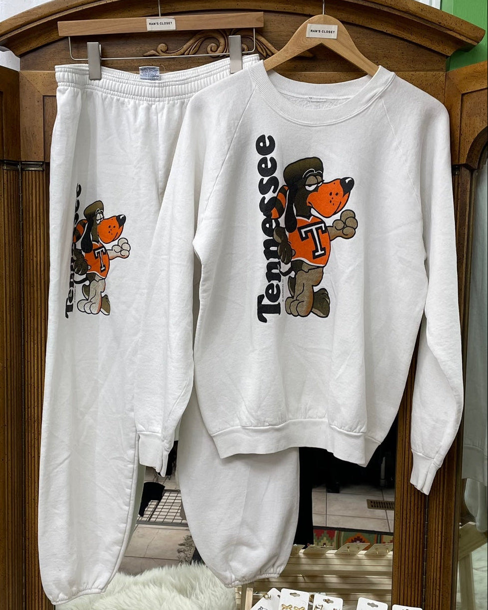 Vintage Tennessee Volunteers University Football Sweatsuit Set