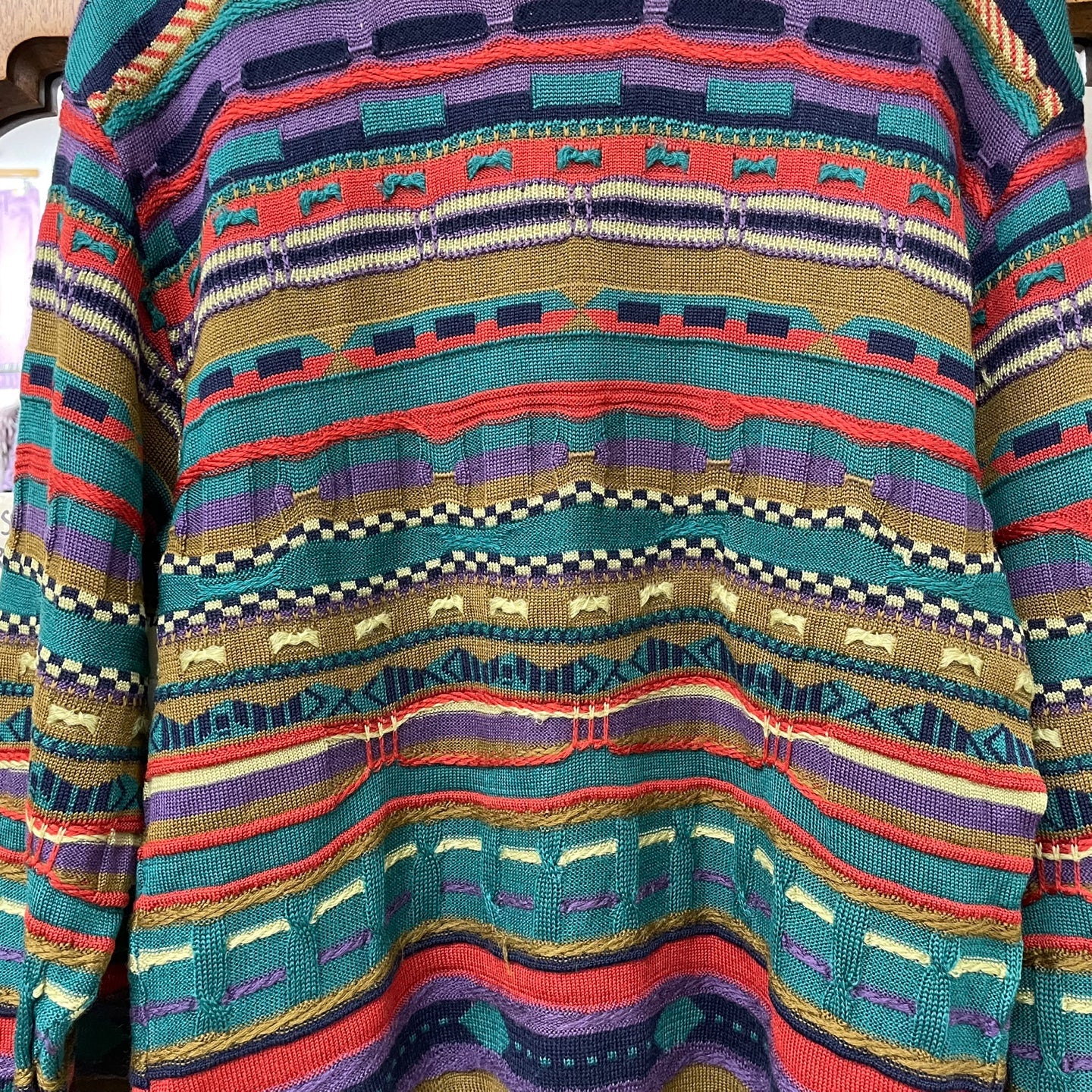 Vintage GranSignore 3D Knit Multi-Colour Sweater