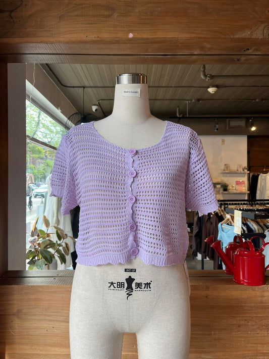 Crochet Short Sleeve Cardigan