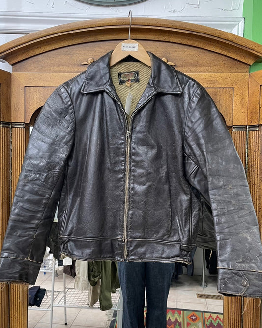 Vintage Shields Sportswear Toronto Brown Leather Jacket