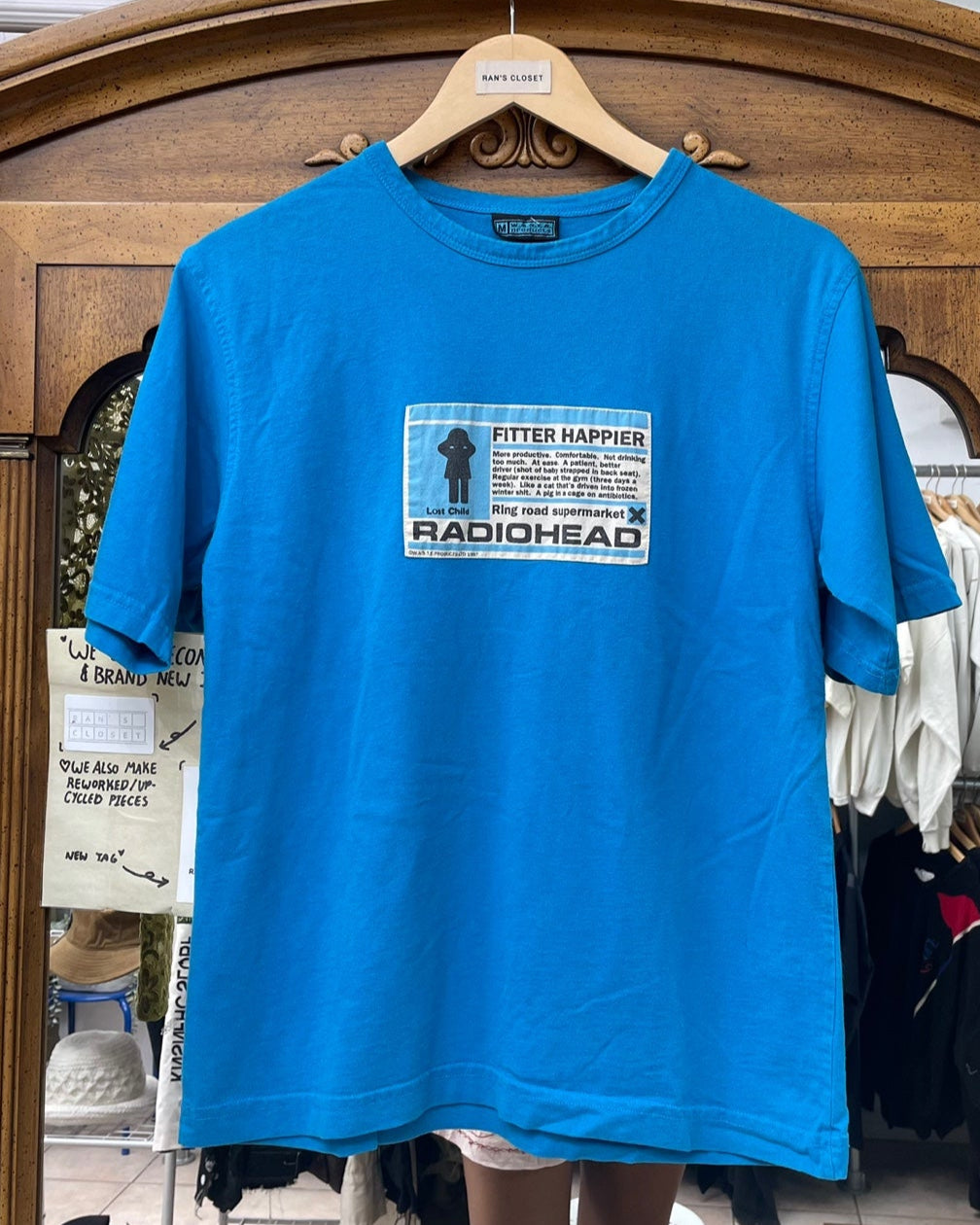 Vintage w.a.s.t.e products Fitted Happier Radiohead T-Shirt