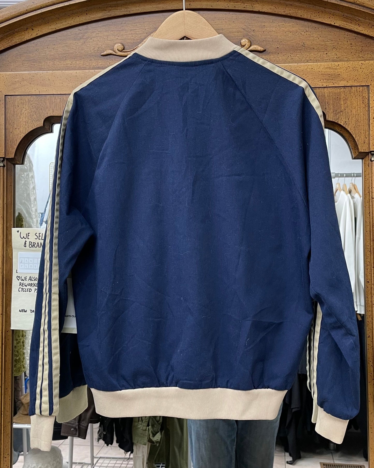 Vintage 1980's Adidas Navy and Beige Jacket