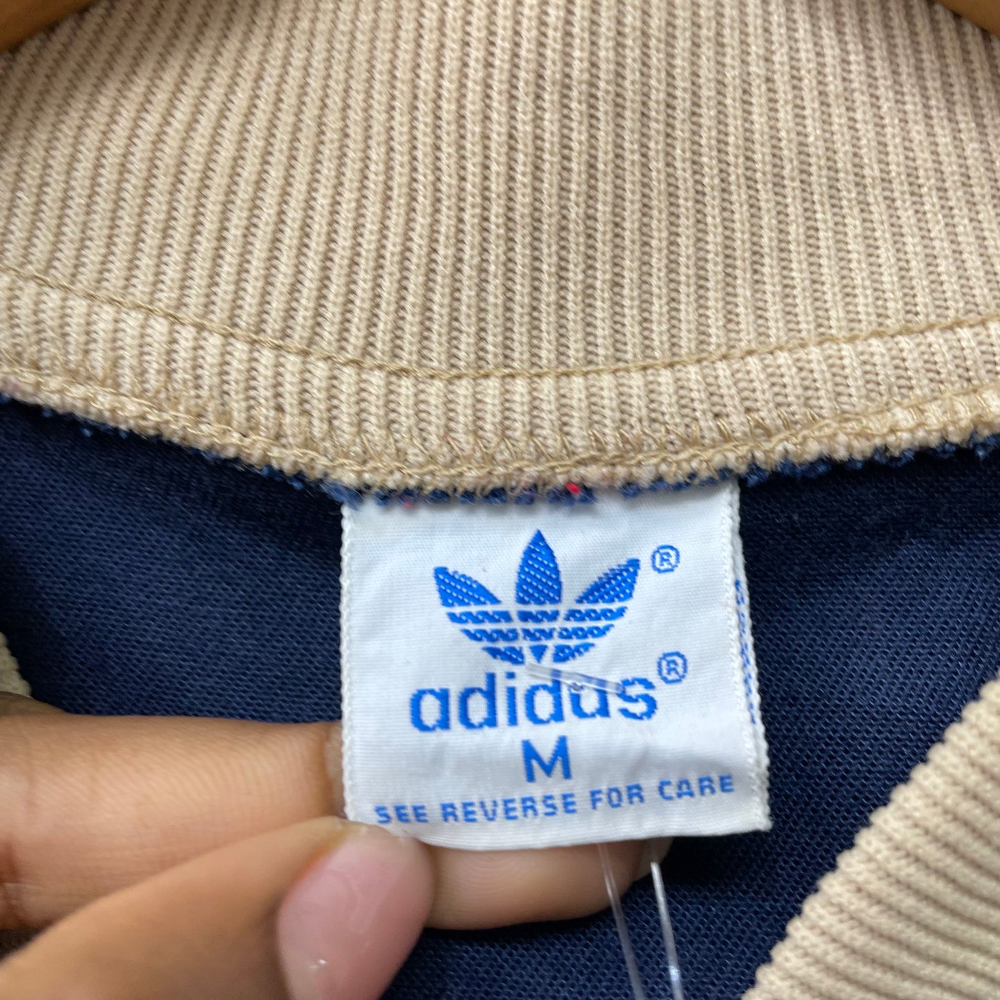 Vintage 1980's Adidas Navy and Beige Jacket