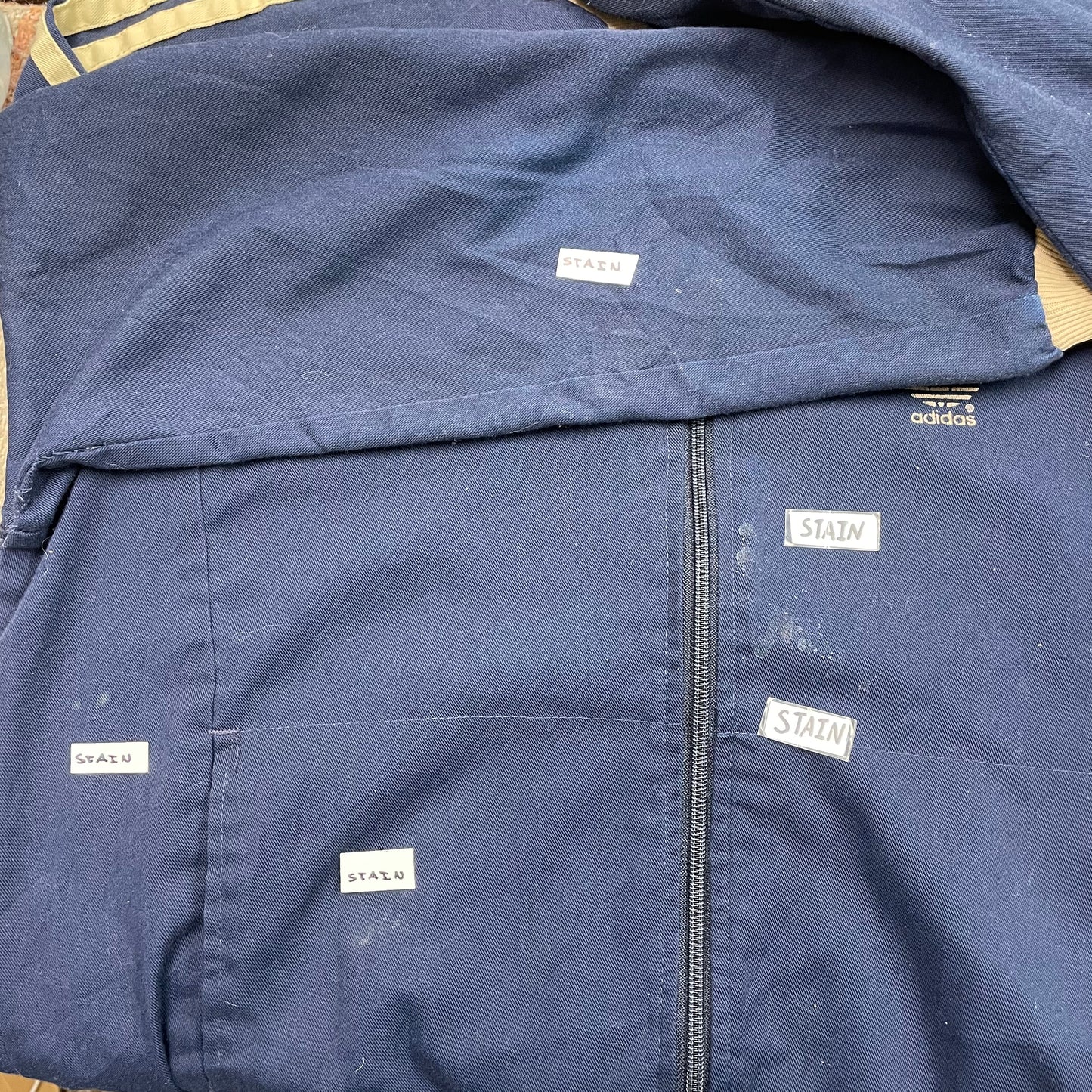 Vintage 1980's Adidas Navy and Beige Jacket