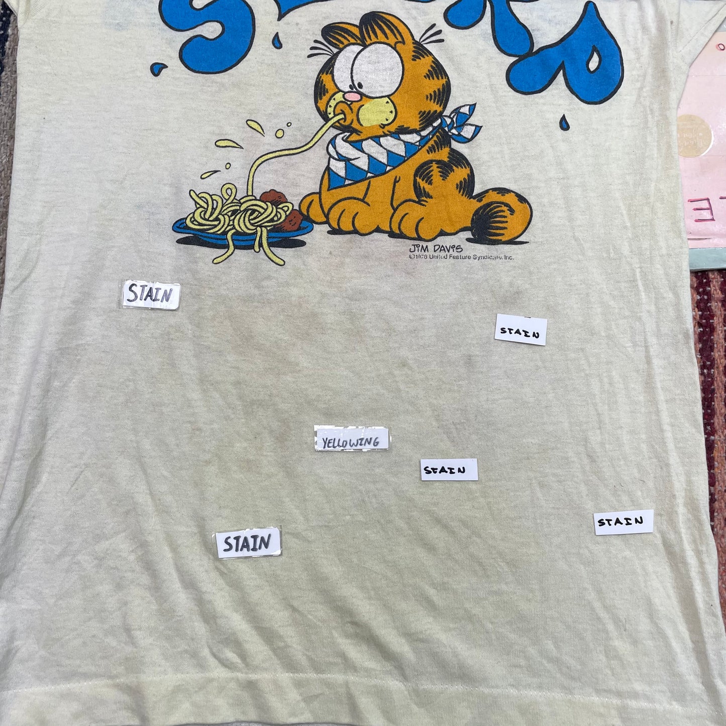 Vintage Garfield Slurp/Splat Jim Davis Graphic T-Shirt