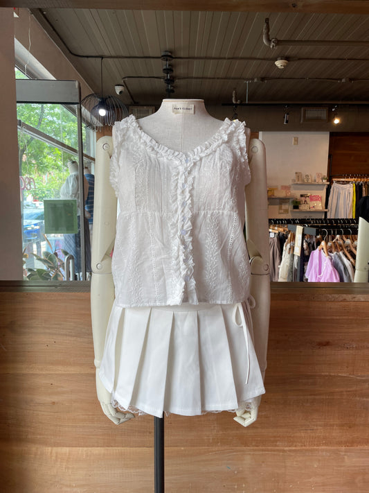 Floral Embroidered White Blouse