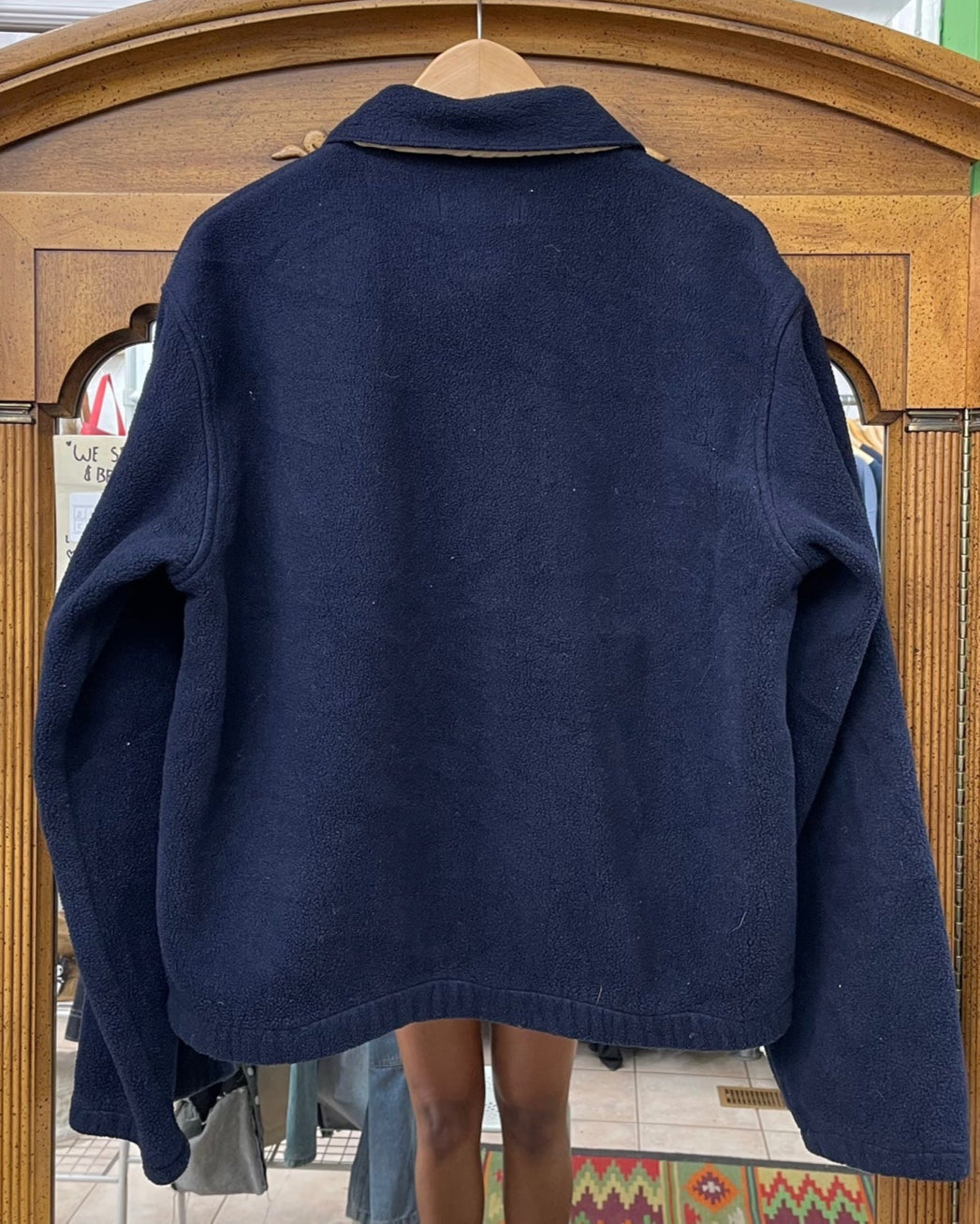 Vintage Polo Ralph Lauren Navy Fleece Zip Up Jacket