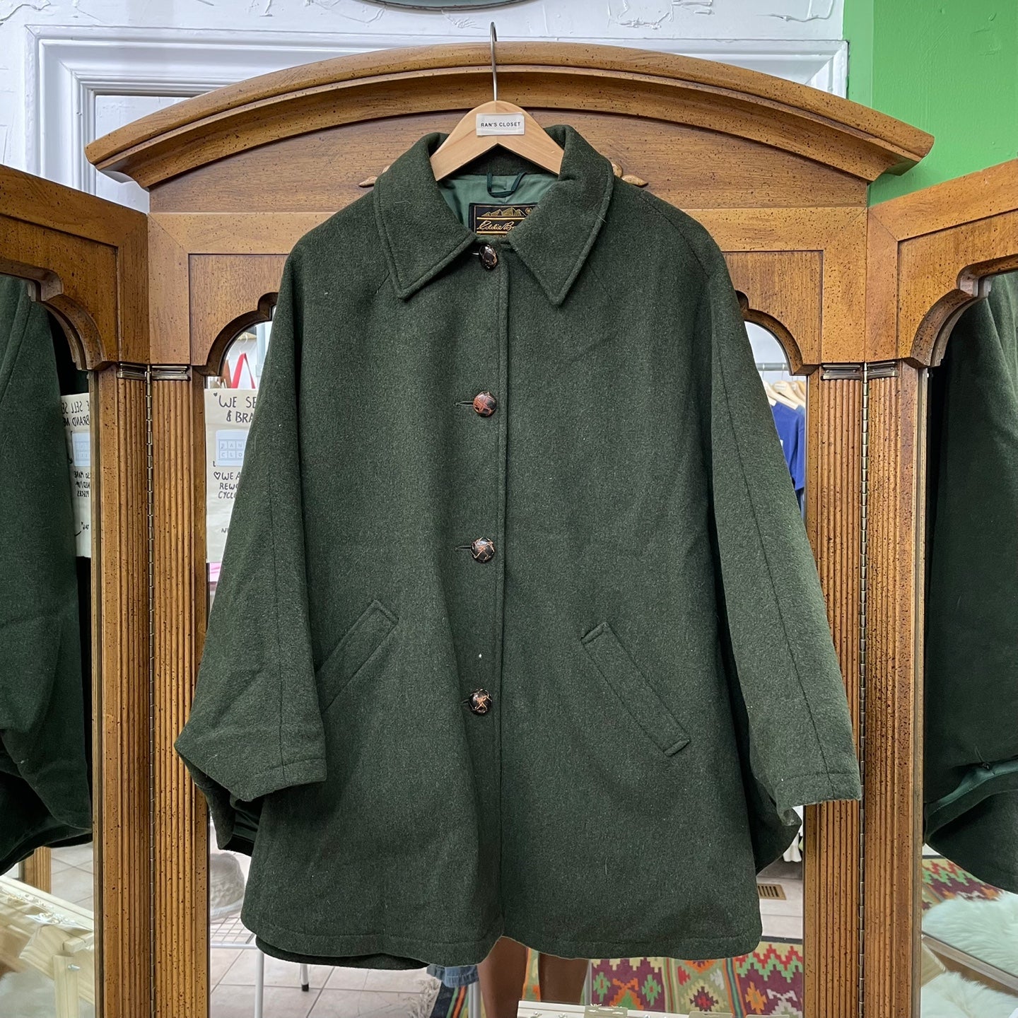 Vintage Eddie Bauer Green Poncho