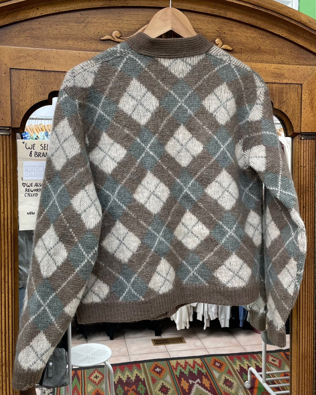 Vintage Jantzen Wool and Mohair Argyle Cardigan