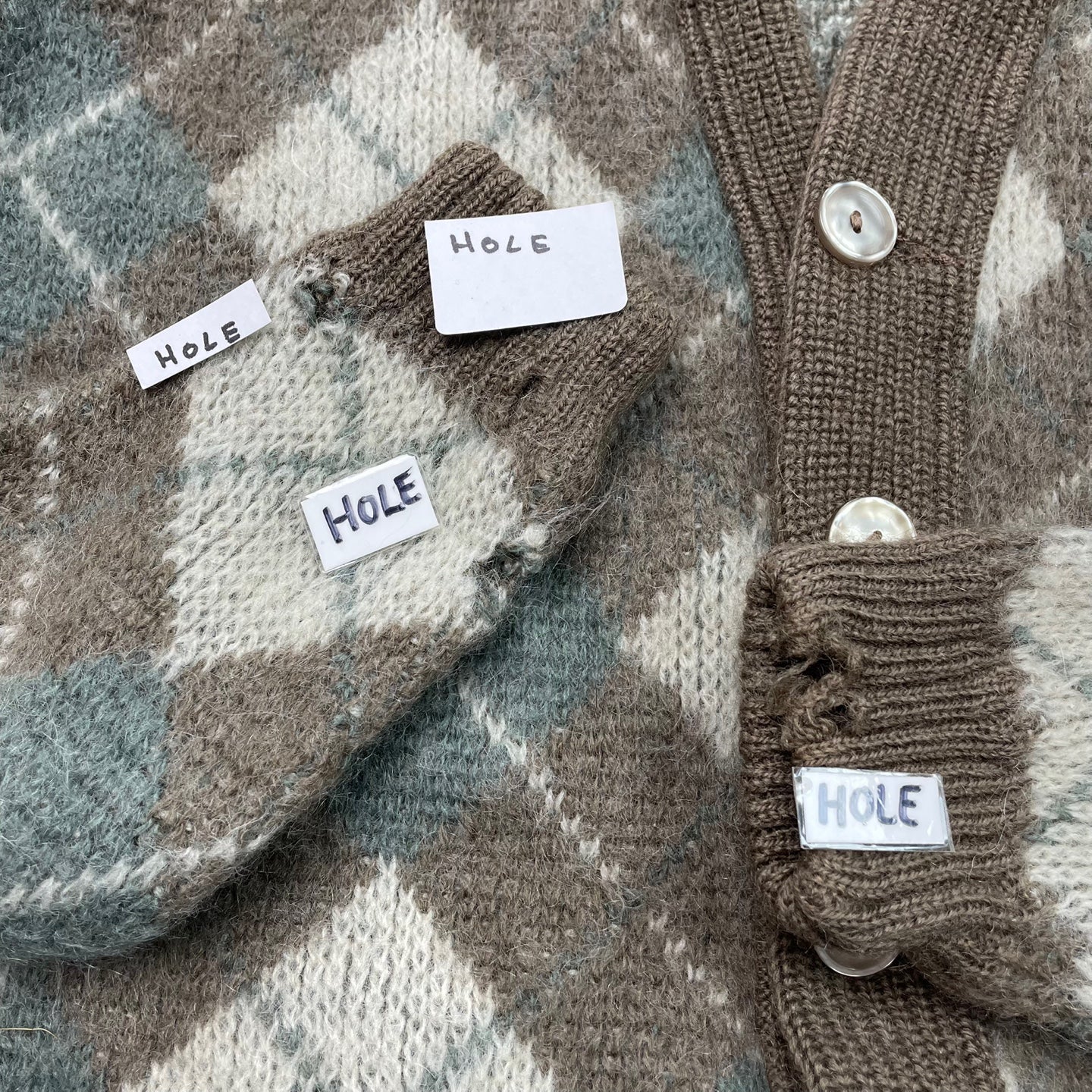 Vintage Jantzen Wool and Mohair Argyle Cardigan
