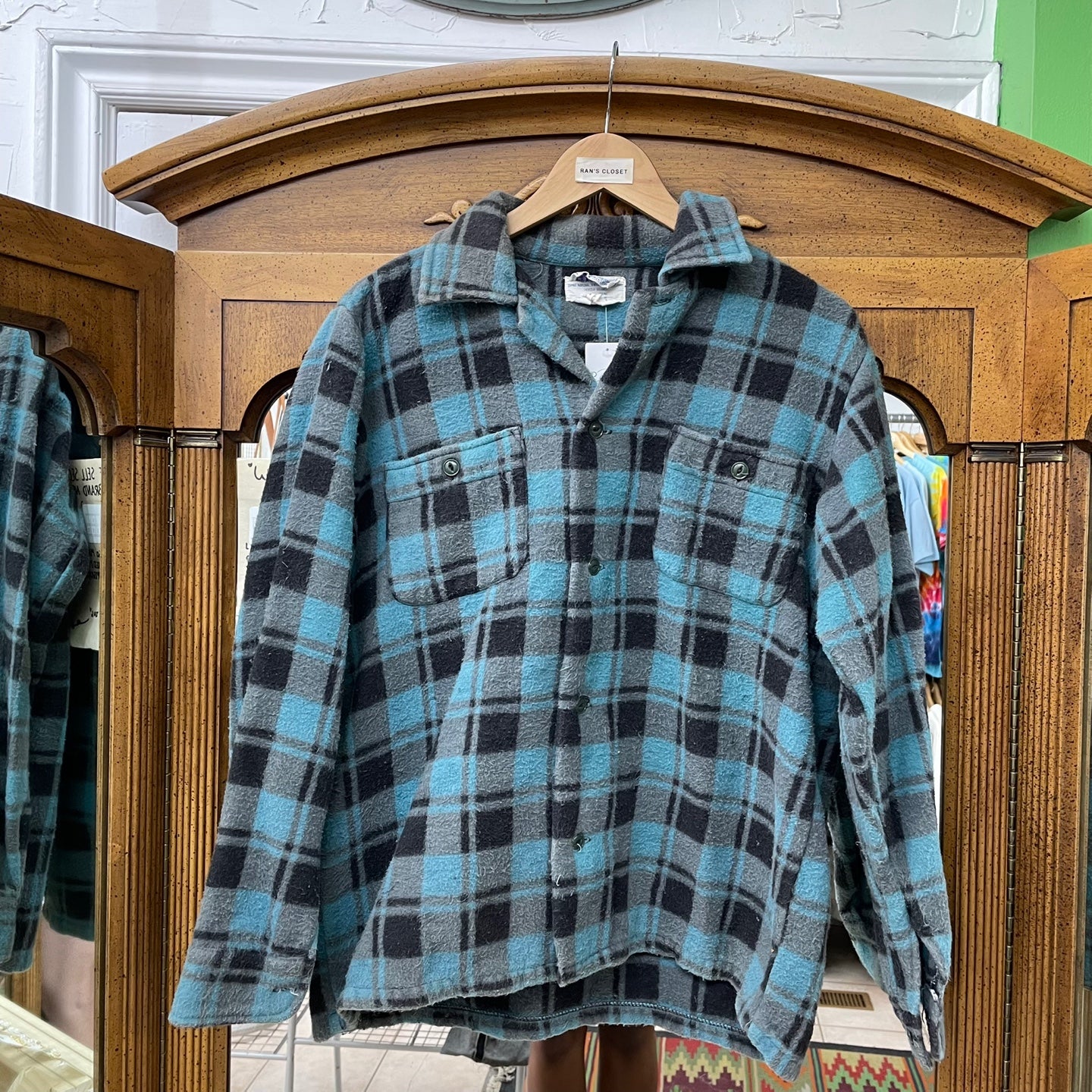 Vintage Blue and Black Champion Flannel