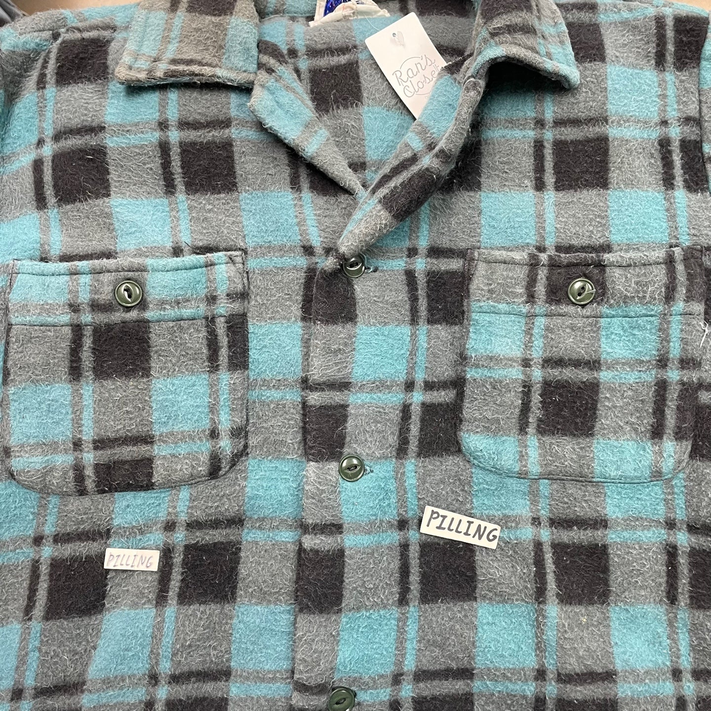 Vintage Blue and Black Champion Flannel