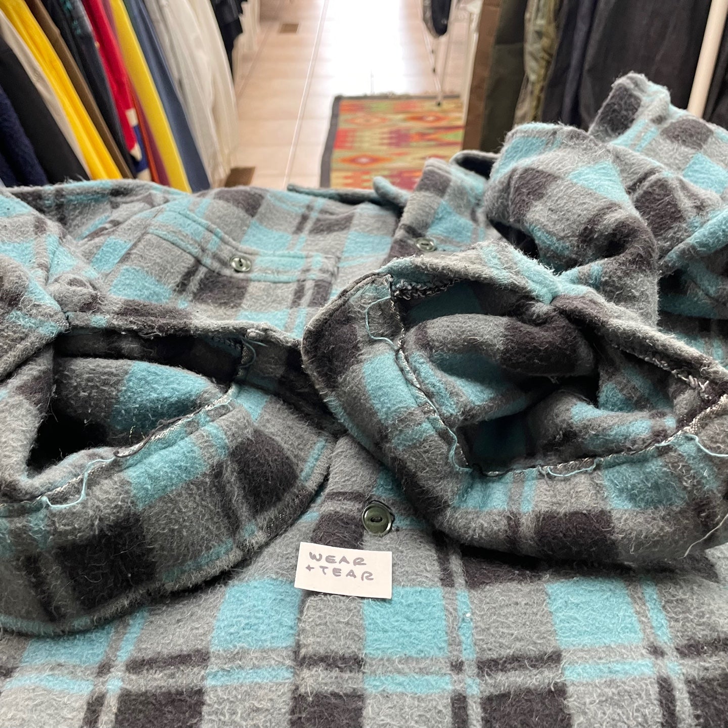 Vintage Blue and Black Champion Flannel