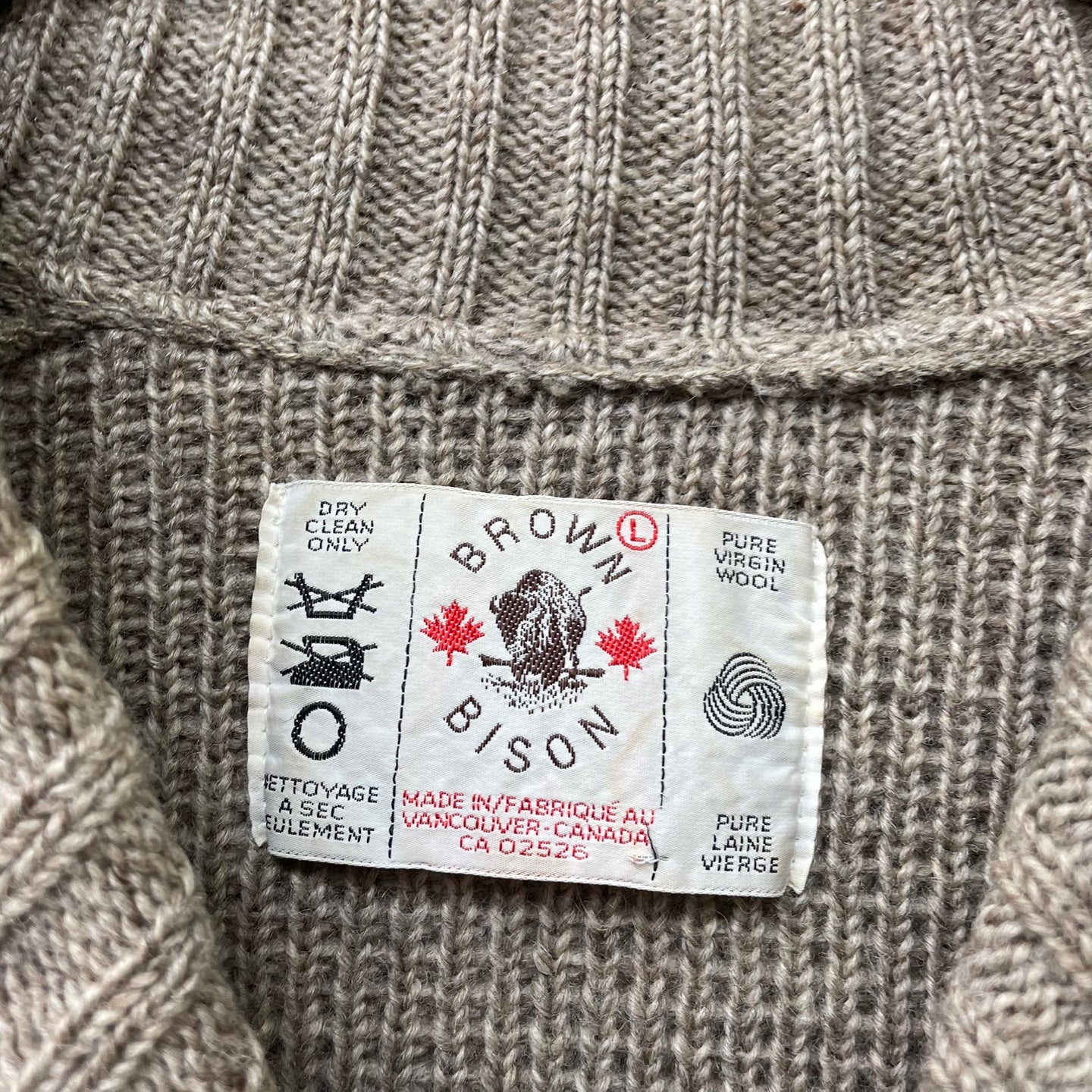 Vintage Brown Bison Wool Knit Sweater