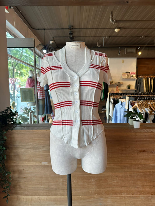 Striped Button Up Top
