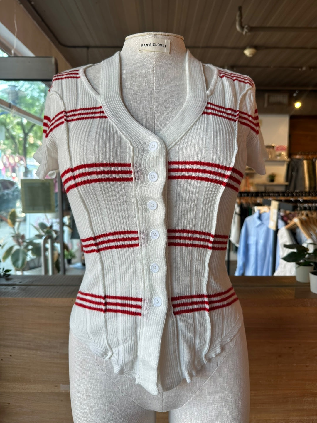 Striped Button Up Top