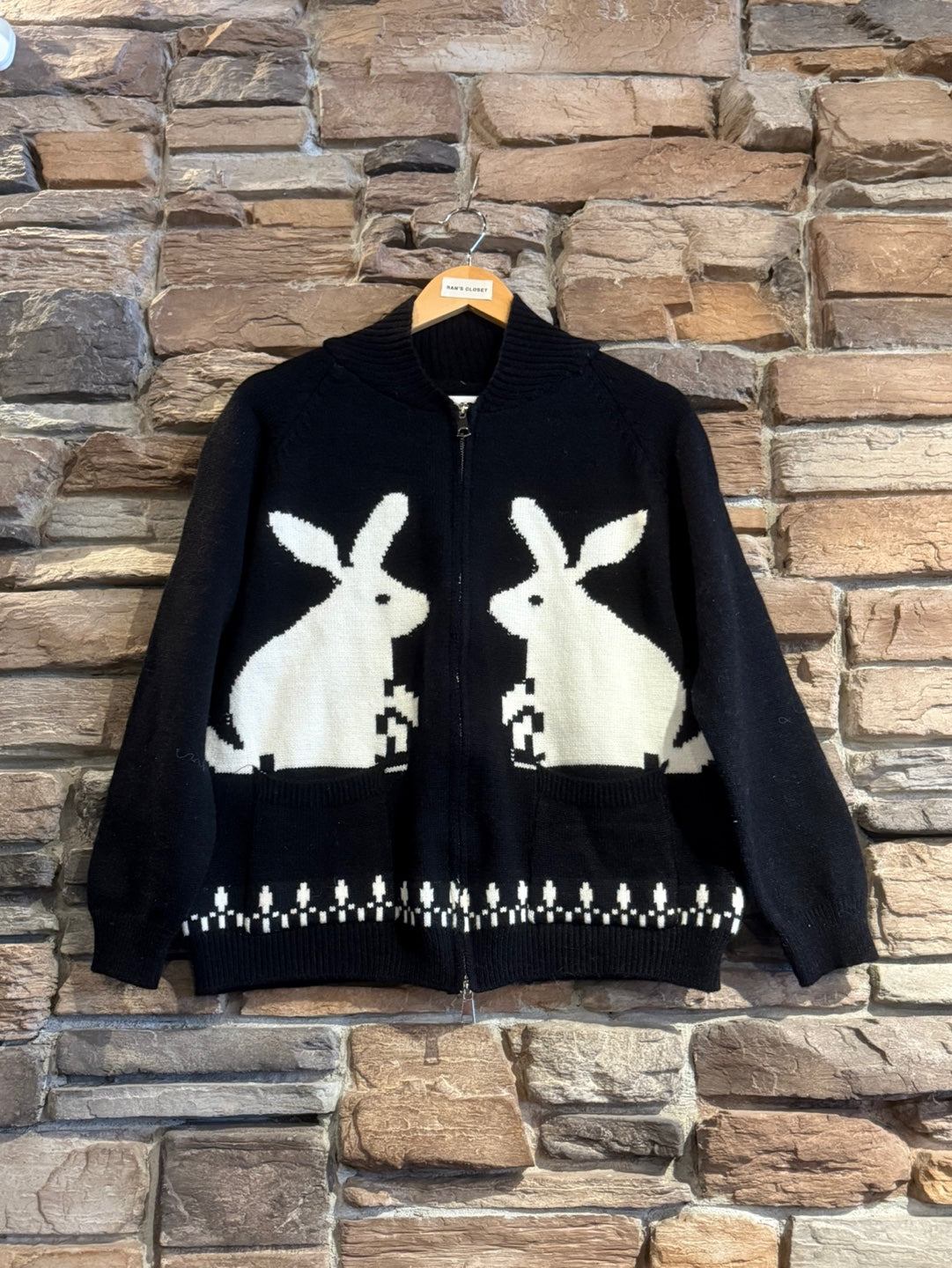 Zip Up Sweater with Bunnies