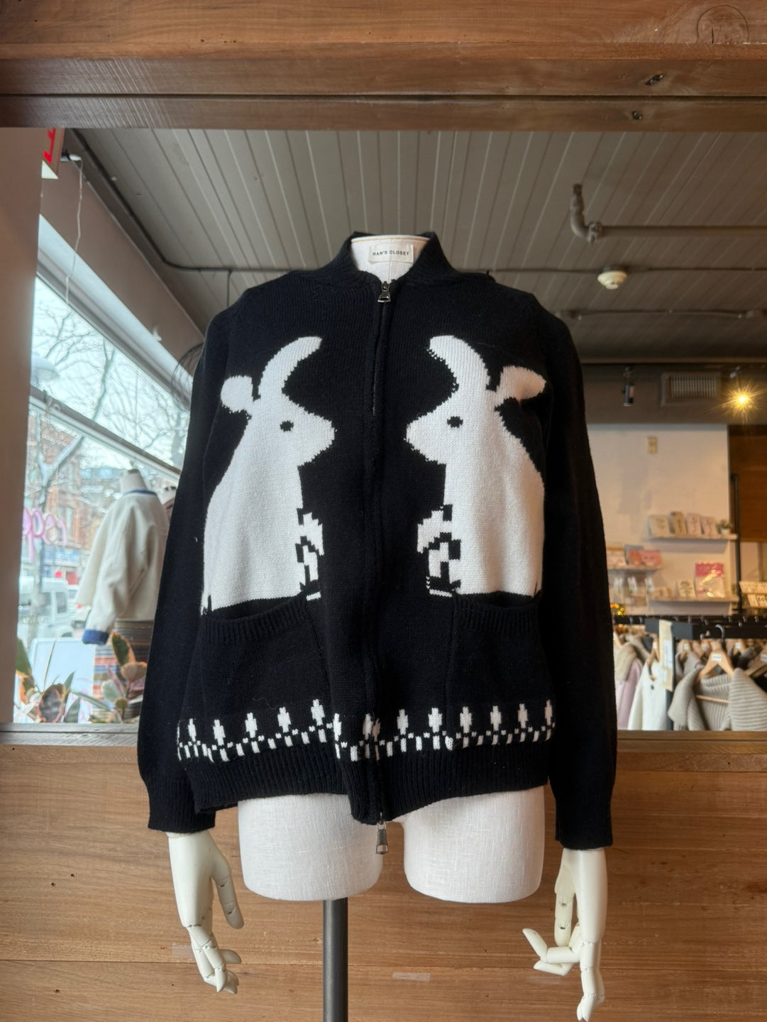 Zip Up Sweater with Bunnies