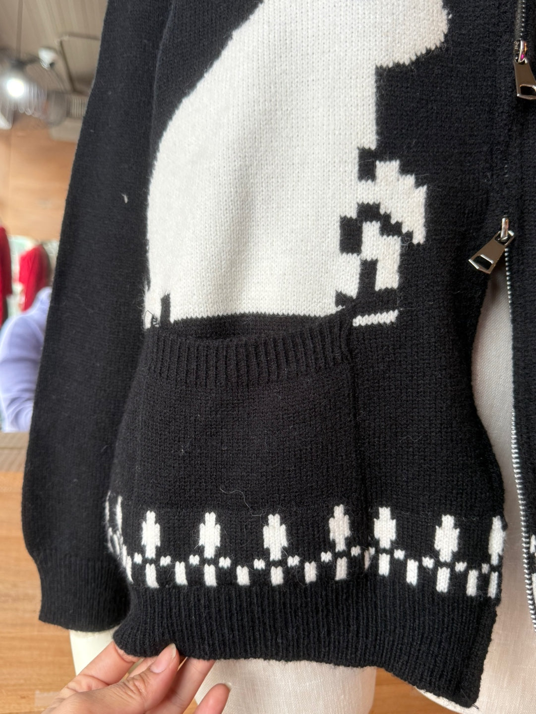 Zip Up Sweater with Bunnies