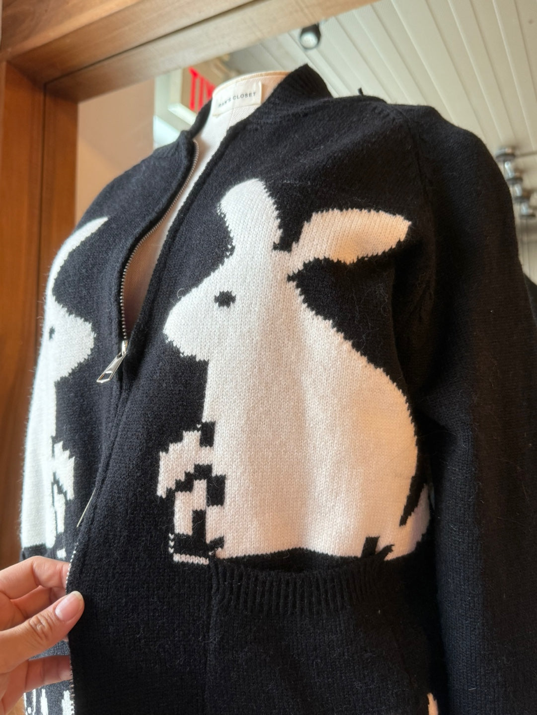 Zip Up Sweater with Bunnies
