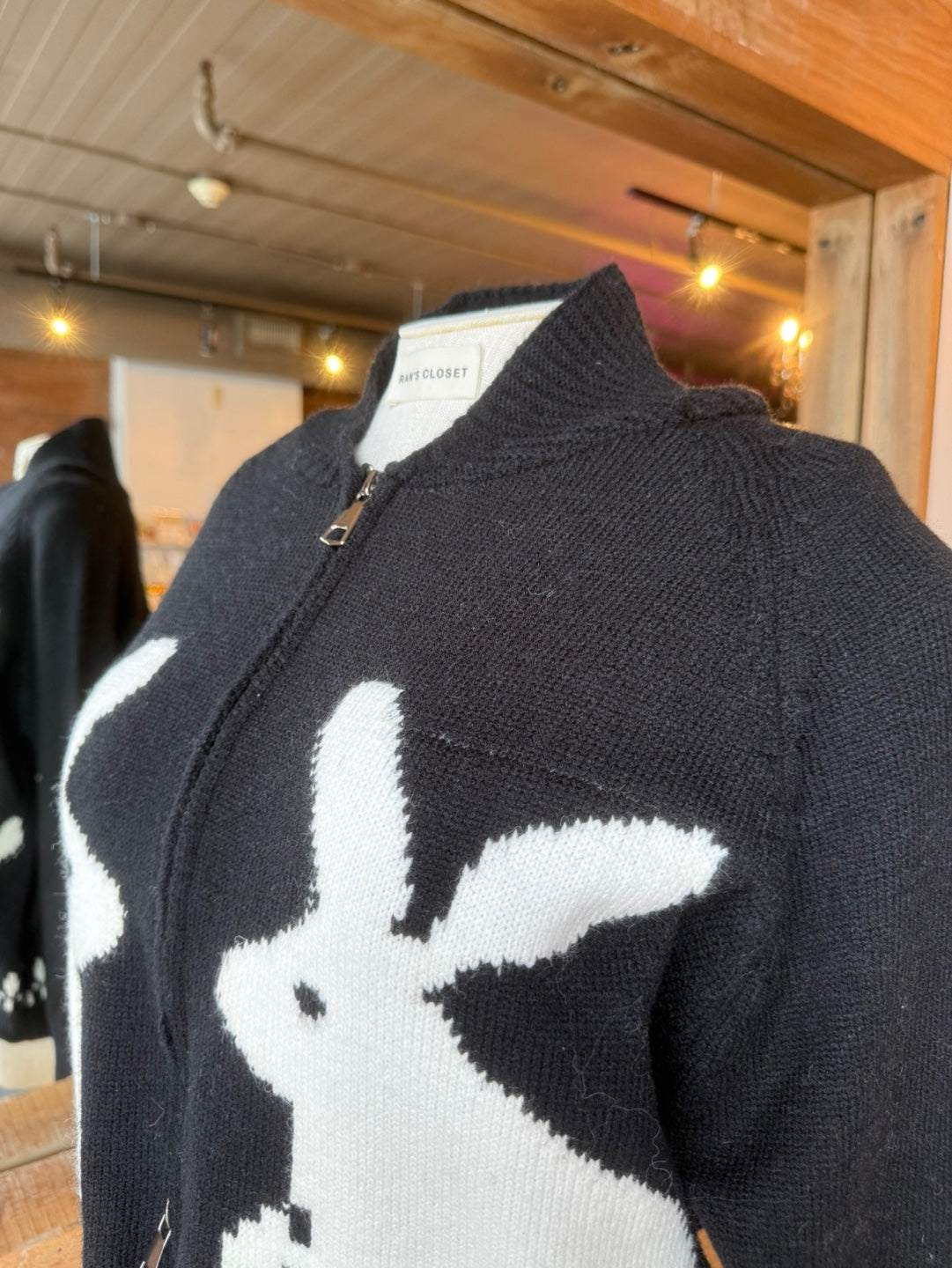 Zip Up Sweater with Bunnies