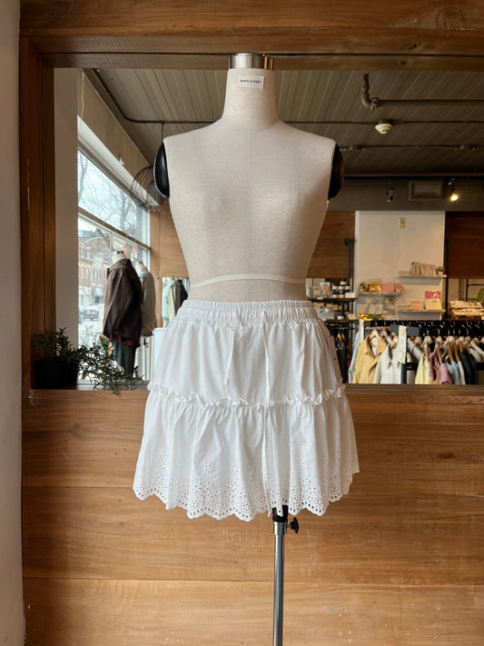 Eyelette Detail Miniskirt