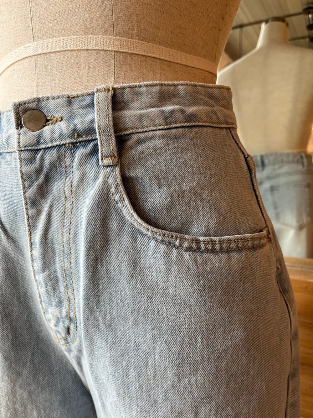 Light Wash Straight Leg Jeans