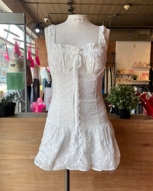 Eyelet Mini Dress