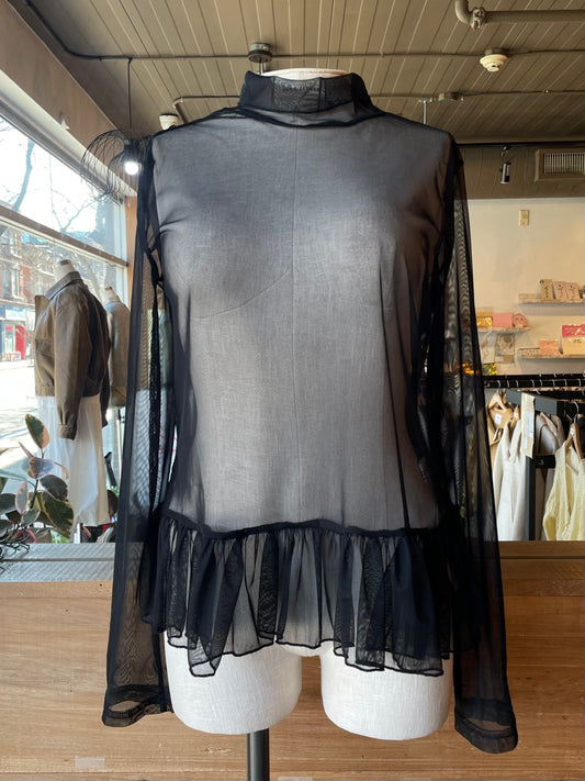 Sheer Peplum Top