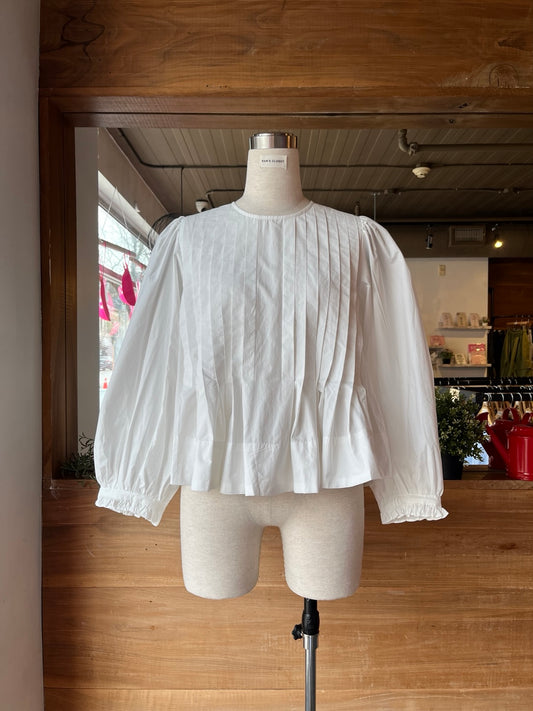 Pleated Long Sleeve Blouse