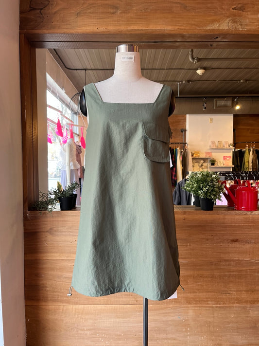 Denim Weave Nylon Mini Dress